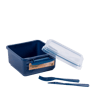 RENEW Boîte avec couteau et fourchette sistema bleu clair, bleu foncé H 7,5 x Larg. 14,5 x P 14,5 cm