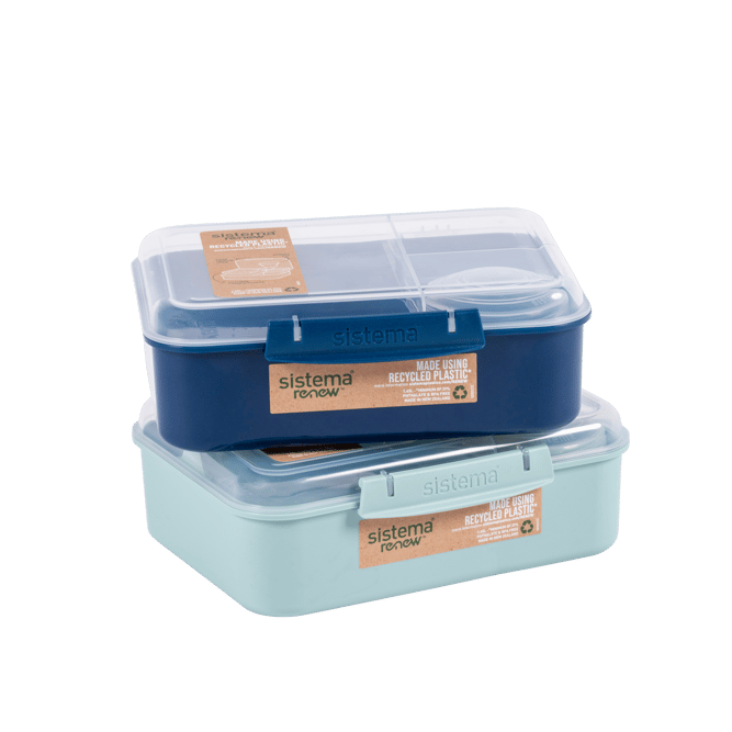 RENEW Lunchbox Bento mit Verteilung Sistema Box nicht dicht H 7,5 x B 21,5 x T 17,5 cm