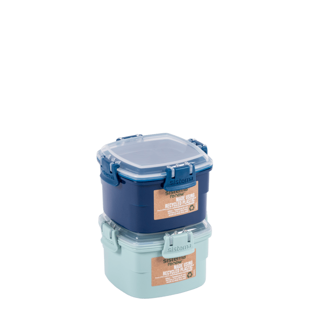 RENEW Boîte à snack sistema bleu clair, bleu foncé H 7 x Larg. 11 x P 11 cm