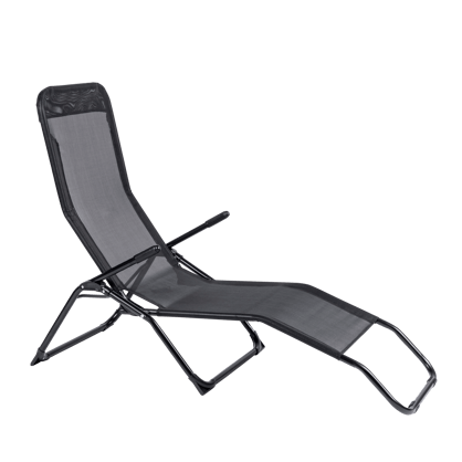 SIESTA BEACH Ligstoel zwart H 60 x B 99 x L 142 cm