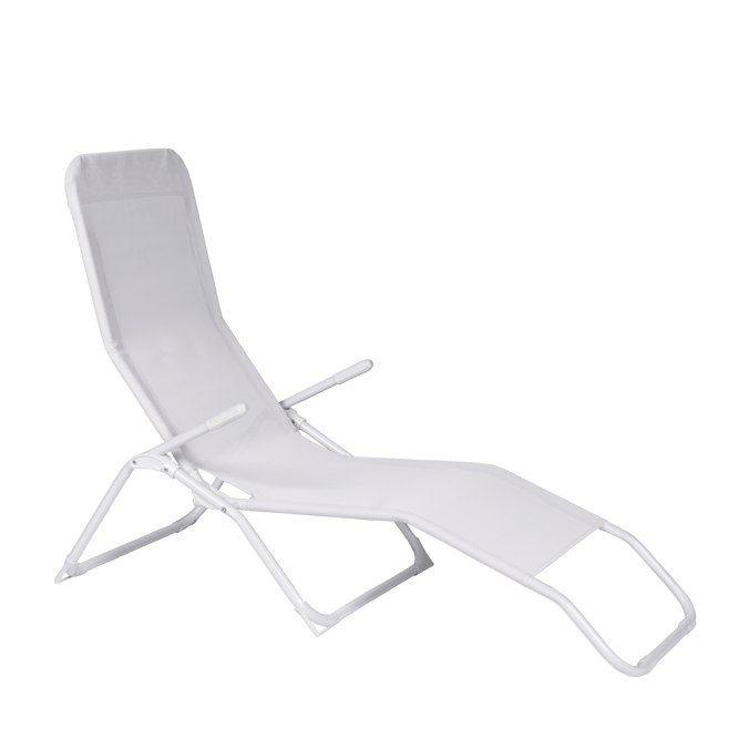 SIESTA BEACH Chaise relax blanc H 60 x Larg. 99 x Long. 139 cm