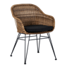 VIENNA Chaise de salle à manger noir, naturel H 78 x Larg. 57 x P 61 cm