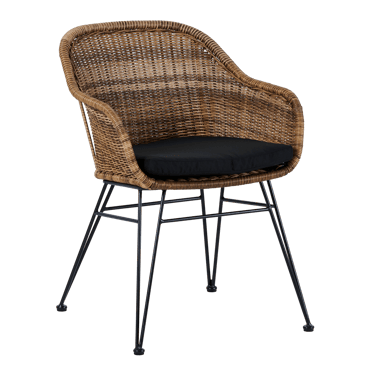 VIENNA Cadeira de sala de jantar preto, natural H 78 x W 57 x D 61 cm