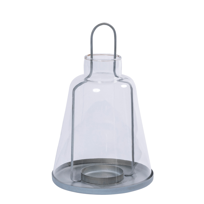 GRIGIO Lanterna transparente H 28 cm - Ø 15 cm