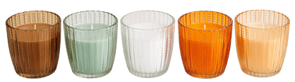 CITRONELLA Candela in vaso 5 colori sabbia H 9 cm - Ø 9 cm