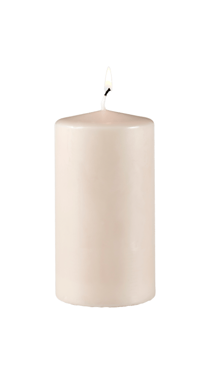 PURE Candela cilindrica marrone chiaro H 13 cm - Ø 7 cm
