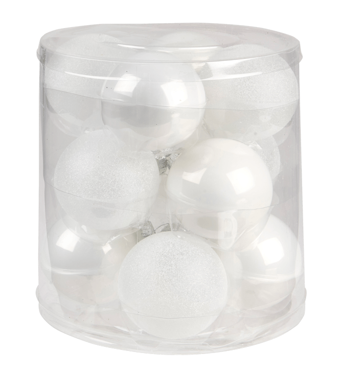 WHITE Kerstbal set van 12 wit Ø 6 cm