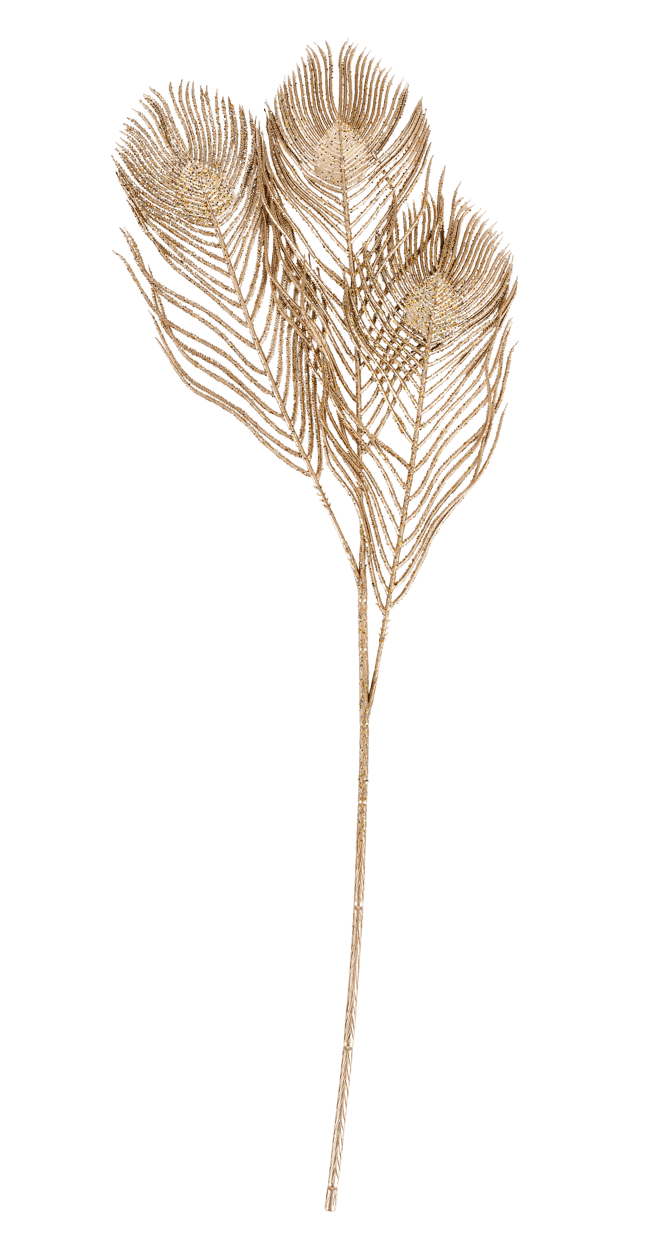 GOLDY Pluma de pavo dorado L 67 cm