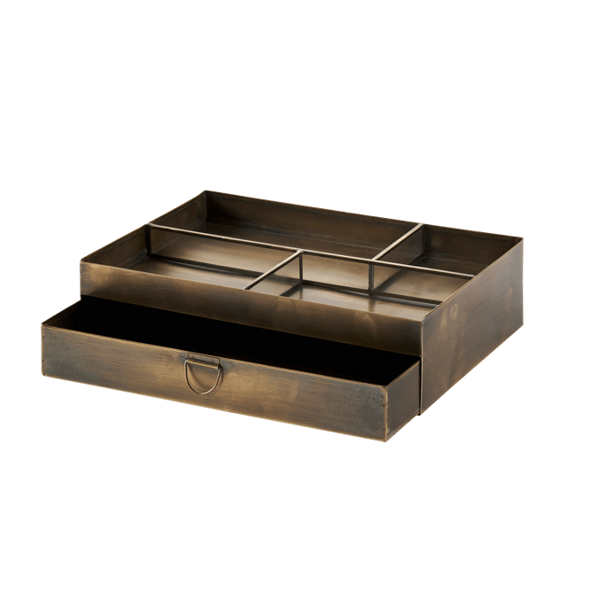BRASS Schreibtisch- Organiser Bronze H 8 x B 32 x T 22 cm
