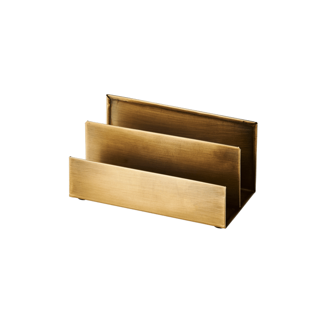 BRASS Porta-cartas 2 divisões bronze H 8 x W 17 x D 9 cm