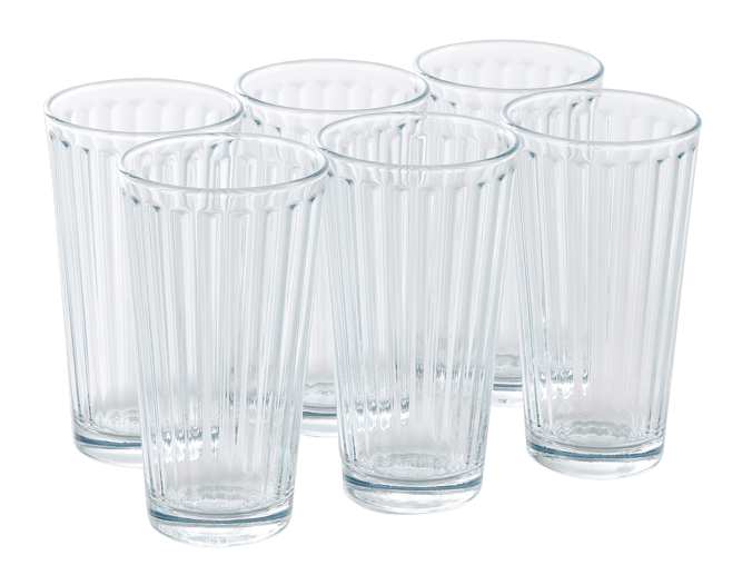 LINAS Set von 6 Gläsern Transparent H 26 x B 16 x T 18 cm