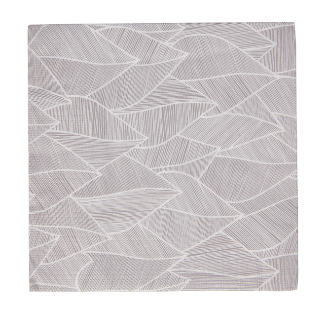 LEAVE HARMONY Set de 20 serviettes argent Larg. 33 x Long. 33 cm