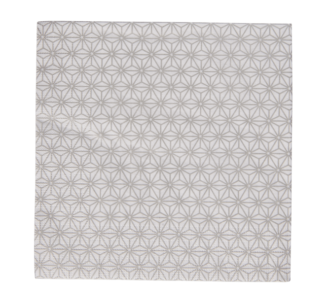 GINZA SILVER Set de 20 serviettes argent Larg. 33 x Long. 33 cm