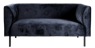 TILLY Canapé tissu : velours noir H 67 x Larg. 140 x P 73 cm