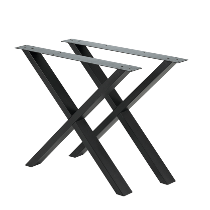 NEW OAK Pieds de table noir H 72 x Larg. 76 x P 8 cm