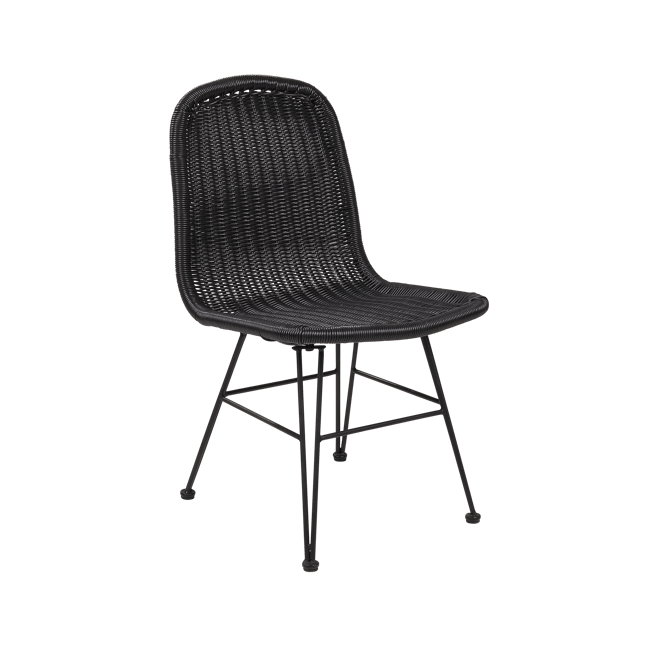 VIENNA Cadeira de sala de jantar preto H 85 x W 46 x D 60 cm
