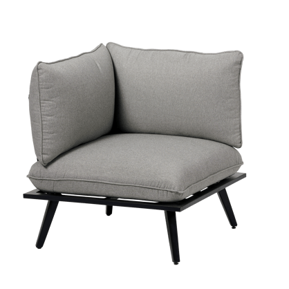 VIGGO Sofá de canto cinzento H 42,5 x W 72 x D 72 cm