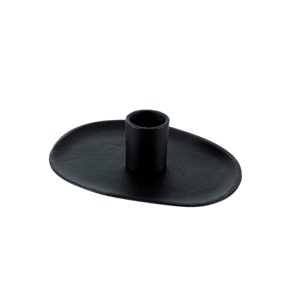 ORGAN Bougeoir noir H 3 x Larg. 10,5 x Long. 13,5 cm - Ø 7,5 cm - Ø 2 cm