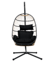 BAZAI Cadeira pendente com suporte preto H 190 x W 110 x D 96 cm