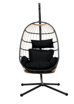 BAZAI Hangstoel met staander zwart H 190 x B 110 x D 96 cm