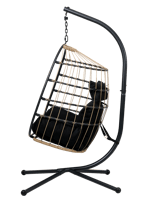 BAZAI Hangstoel met staander zwart H 190 x B 110 x D 96 cm