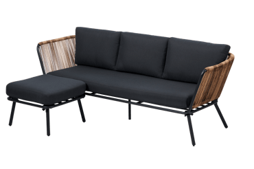 ACAPULCO Set lounge naturel H 74,5 x Larg. 210 x P 75 cm