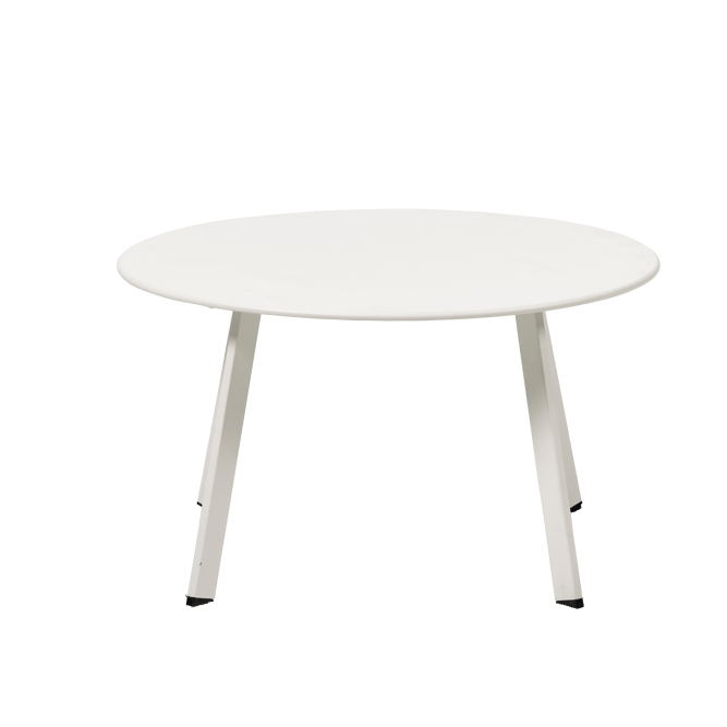 over cabine het formulier NURIO Lounge tafel mat wit H 40 cm - Ø 70 cm | CASA