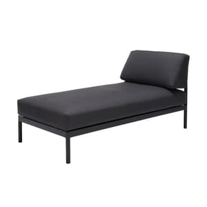 HANNA Chaise longue teck noir H 59 x Larg. 73,8 x Long. 150,9 cm