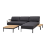 HANNA Mesa auxiliar lounge teca preto, natural H 26 x W 25 x L 73,1 cm