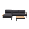 HANNA Mesa lounge teca preto, natural H 29 x W 73 x L 73 cm
