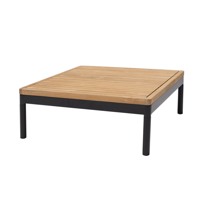 HANNA Lounge teck table noir, naturel H 29 x Larg. 73 x Long. 73 cm