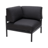 HANNA Lounge teck fauteuil coin noir H 59 x Larg. 77,2 x Long. 77,2 cm