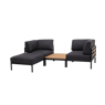 HANNA Lounge silla esquinera negro A 59 x An. 77,2 x L 77,2 cm