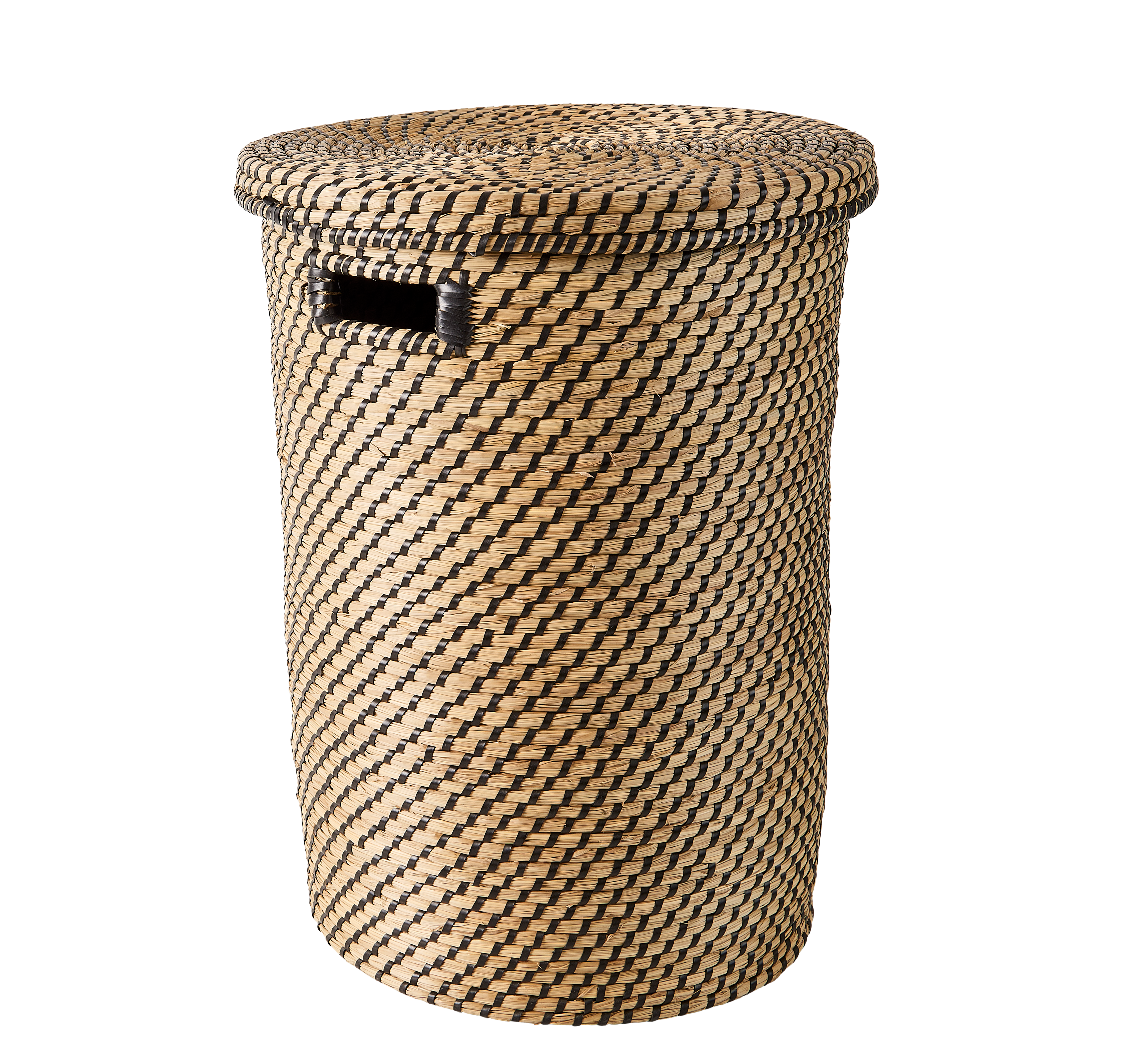 costilla local cáscara SAMOURAI Cesta para colada con tapa negro, natural A 58 cm - Ø 40 cm | CASA