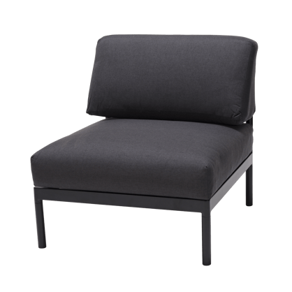 HANNA Lounge teck fauteuil noir H 59 x Larg. 73,8 x P 77,2 cm