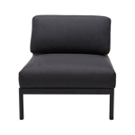 HANNA Teak Lounge Sessel Schwarz H 59 x B 73,8 x T 77,2 cm