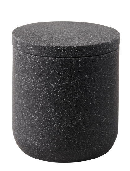 MOON Boîte à coton avec couvercle gris foncé H 10 cm - Ø 9 cm