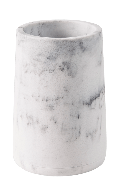LUNA Portaspazzolino effetto marmo H 10,5 cm - Ø 7,5 cm