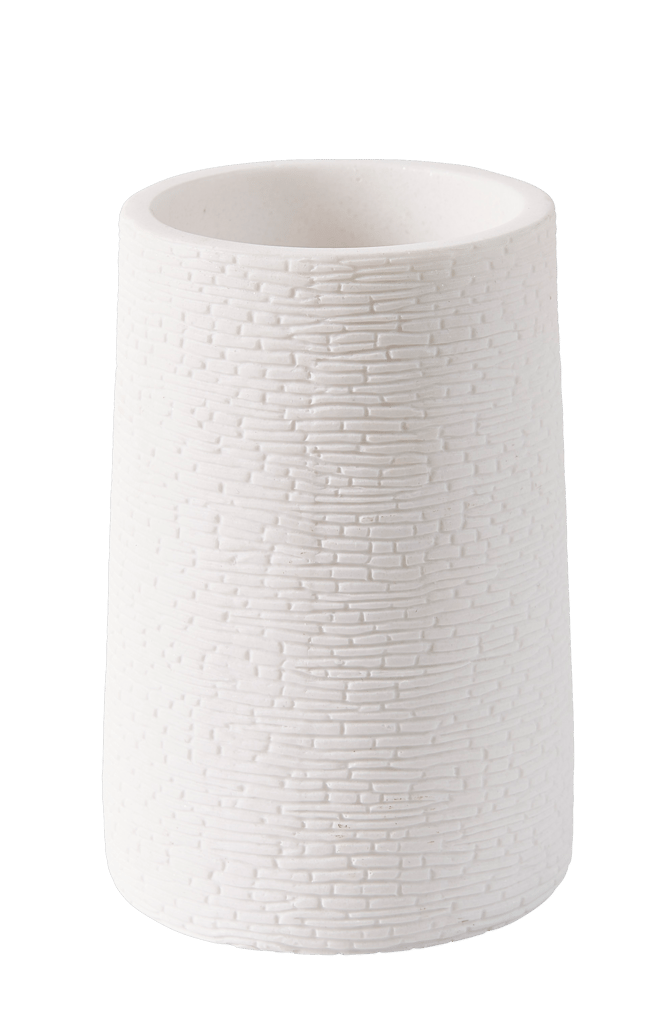 WHITE ELEGANCE Portaspazzolino bianco H 10 cm - Ø 6,5 cm