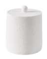 WHITE ELEGANCE Soporte de algodones con tapa blanco A 10,5 cm - Ø 8,5 cm