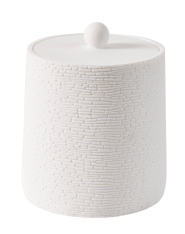 WHITE ELEGANCE Wattenbehälter Mit Deckel Weiss H 10,5 cm - Ø 8,5 cm