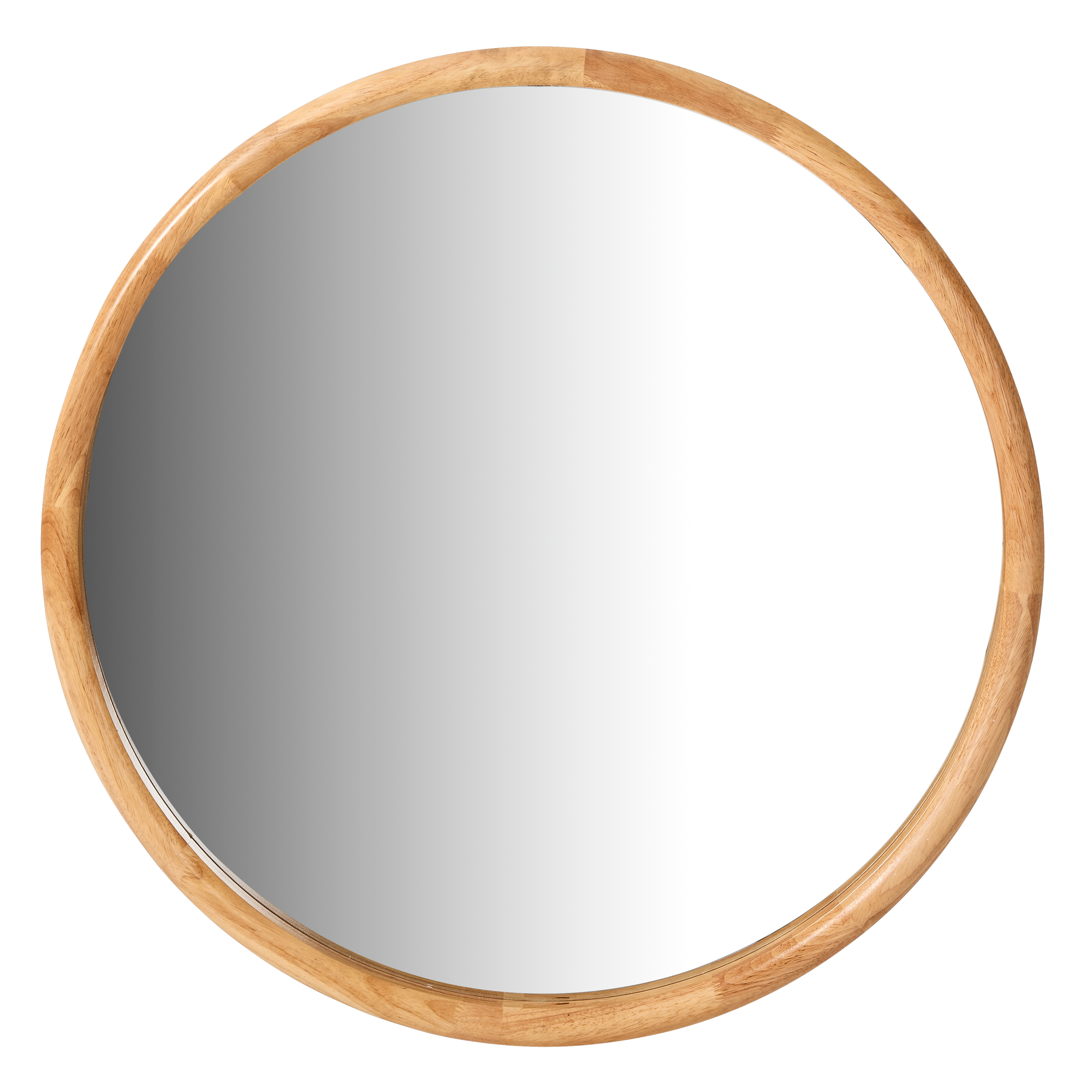 Espejo de colgar pared redondo en metal y cuero