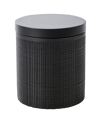 SAMOURAI Boîte à coton avec couvercle noir H 11 cm - Ø 9,5 cm