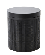 SAMOURAI Boîte à coton avec couvercle noir H 11 cm - Ø 9,5 cm