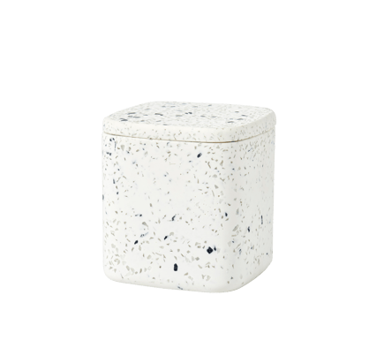 TERRAZZO Cont disch strucc bianco H 10 x W 9,5 x D 9,5 cm - Ø 9,5 cm