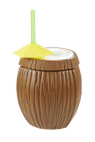 COCONUT Bicchiere bianco, marrone, giallo, verde H 18 cm - Ø 9,5 cm