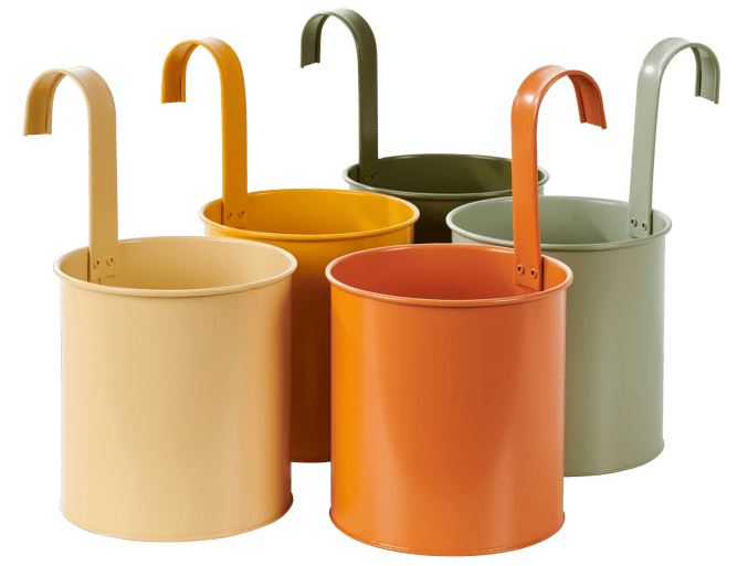BALCONY Pot à suspendre 5 couleurs orange, jaune, vert, beige, vert clair Ø 15,5 cm