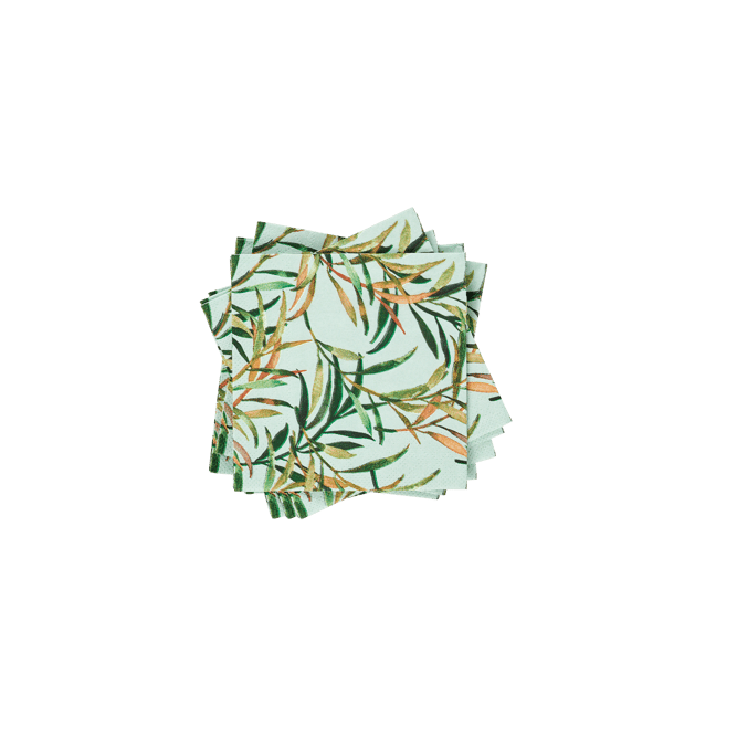 BAMBOU Paquete de 20 servilletas verde An. 24 x L 24 cm