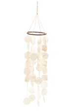 CAPIZ  Mobile de coquillages blanc H 55 cm - Ø 15 cm