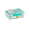 SISTEMA Boîte à bento transparent, turquoise H 7,5 x Larg. 22 x P 18 cm